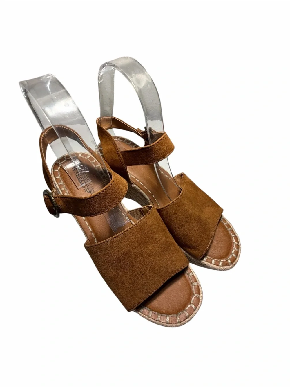 Sechelles Espadrille Suede Open-Toe Ankle Strap Wedge Sandals Sz 7.5